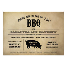 Vintage "I Do" BBQ Rehearsal Dinner Invite
