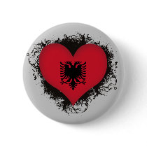 Vintage I Love Albania Pinback Button