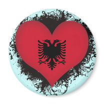 Vintage I Love Albania Refrigerator Magnet