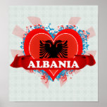 Vintage I Love Albania Print