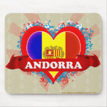 Vintage I Love Andorra Mouse Pads