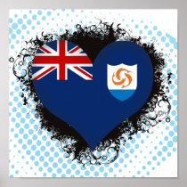Vintage I Love Anguilla Poster