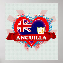 Vintage I Love Anguilla Poster