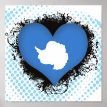 Vintage I Love Antarctica Poster