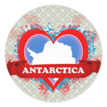 Vintage I Love Antarctica Stickers