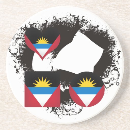 Vintage I Love Antigua and Barbuda Drink Coasters