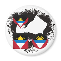 Vintage I Love Antigua and Barbuda Fridge Magnets
