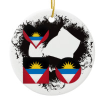 Vintage I Love Antigua and Barbuda Christmas Ornament