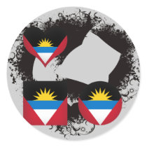 Vintage I Love Antigua and Barbuda Round Sticker