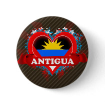 Vintage I Love Antigua Pinback Buttons