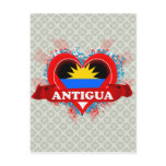 Vintage I Love Antigua Postcard