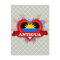 Vintage I Love Antigua Postcard