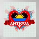 Vintage I Love Antigua Poster