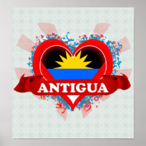 Vintage I Love Antigua Poster