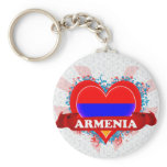 Vintage I Love Armenia Key Chains