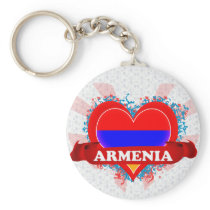 Vintage I Love Armenia Key Chains
