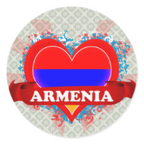 Vintage I Love Armenia Sticker