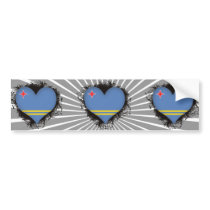 Vintage I Love Aruba Bumper Sticker