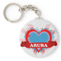 Vintage I Love Aruba Keychains