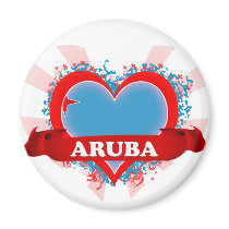 Vintage I Love Aruba Magnet
