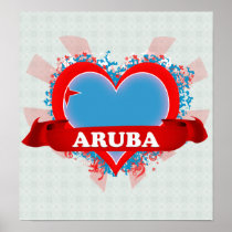 Vintage I Love Aruba Print
