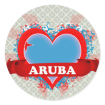 Vintage I Love Aruba Stickers