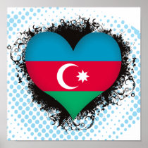 Vintage I Love Azerbaijan Print
