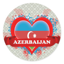 Vintage I Love Azerbaijan Stickers