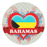 Vintage I Love Bahamas Stickers