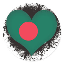 Vintage I Love Bangladesh Round Stickers