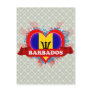 Vintage I Love Barbados Postcard