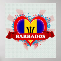 Vintage I Love Barbados Poster