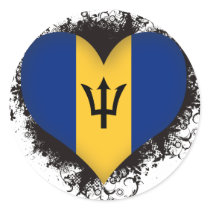 Vintage I Love Barbados Round Stickers