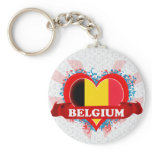 Vintage I Love Belgium Key Chains