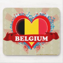 Vintage I Love Belgium Mousepad