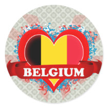 Vintage I Love Belgium Sticker