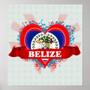 Vintage I Love Belize print