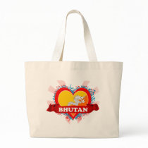 Vintage I Love Bhutan Canvas Bags