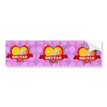 Vintage I Love Bhutan Bumper Stickers