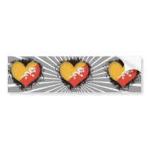 Vintage I Love Bhutan Bumper Sticker