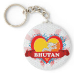 Vintage I Love Bhutan Key Chains