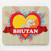Vintage I Love Bhutan Mousepads