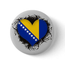Vintage I Love Bosnia and Herzegovina Pinback Button
