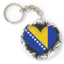 Vintage I Love Bosnia and Herzegovina Key Chain