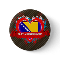 Vintage I Love Bosnia Herzegovina Button