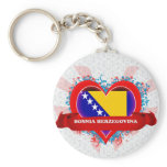 Vintage I Love Bosnia Herzegovina Key Chains