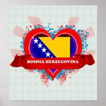 Vintage I Love Bosnia Herzegovina Poster