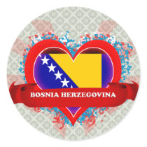 Vintage I Love Bosnia Herzegovina Sticker