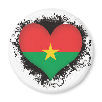 Vintage I Love Burkina Faso Refrigerator Magnets