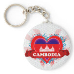 Vintage I Love Cambodia Key Chains